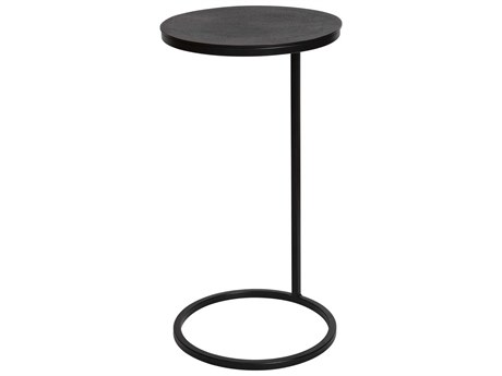 Uttermost Brunei Round Metal Aged Black End Table