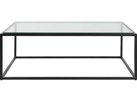 Uttermost Bravura Rectangular Glass Satin Black Coffee Table
