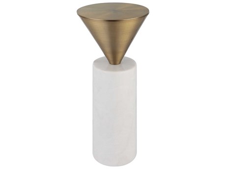 Uttermost Top Hat 8" Round Steel Brass End Table