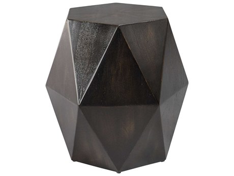 Uttermost Volker Hexagon Wood Black End Table