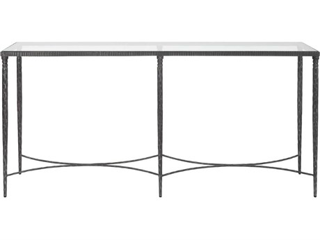 Uttermost Washington Rectangular Glass Natural Rustic Black Console Table