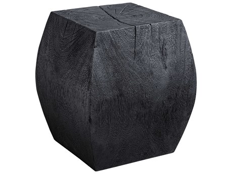 Uttermost Grove Square Wood Rustic Black End Table