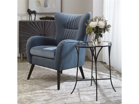 Uttermost Adhira Glass Aged Black End Table