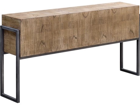 Uttermost Nevis Contemporary Rectangular Wood Light Oatmeal Wash Console Table