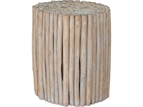 Uttermost Tectona Round Bleached Driftwood End Table