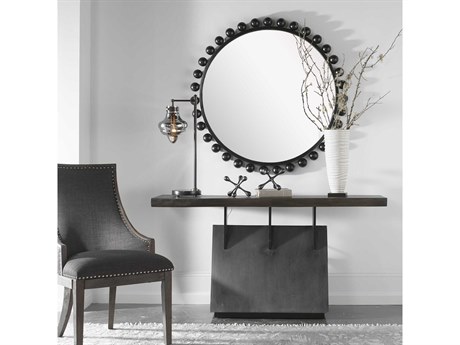 Uttermost Vessel Industrial Rectangular Wood Gunmetal Console Table