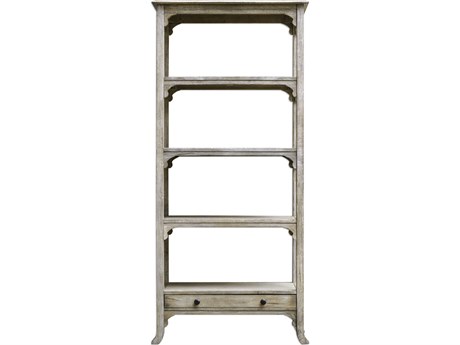 Uttermost Bridgely 33" x 72" Aged White Etagere
