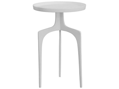 Uttermost Kenna Round Metal Matte White End Table
