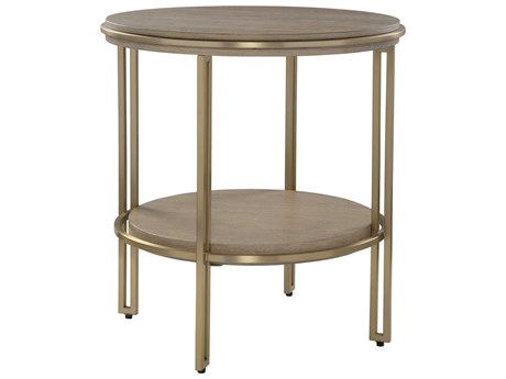 Uttermost Elise Round Wood Light Oak End Table