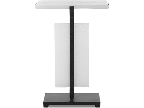 Uttermost Elements Bubble Rectangular Glass Aged Bronze End Table