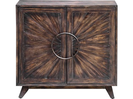 Uttermost Kohana Worn Black Brown Mango Wood Accent Chest