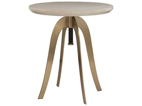 Uttermost Alice Round Wood Brass End Table