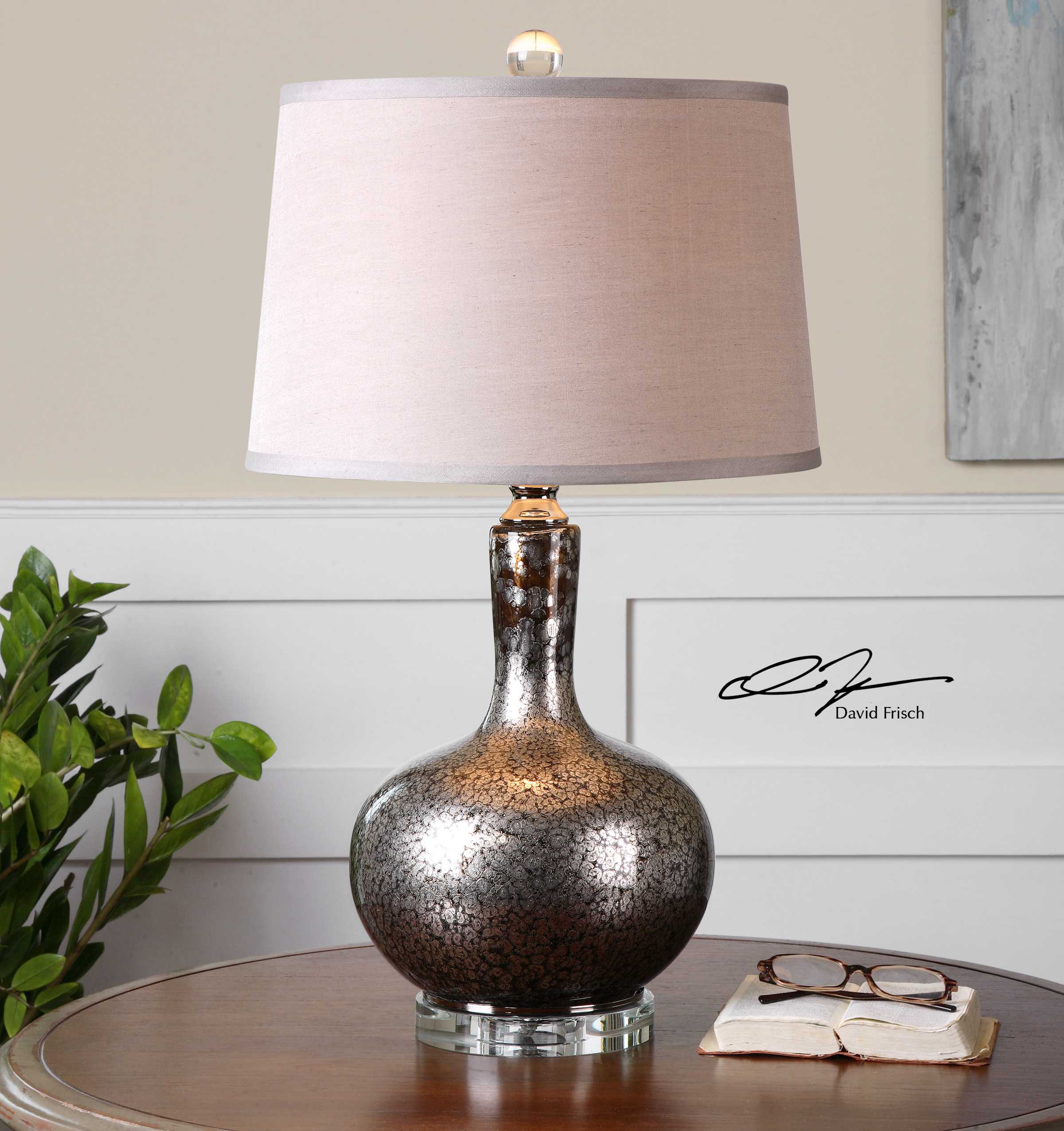 Uttermost Aemilius Gray Glass Table Lamp UT26157