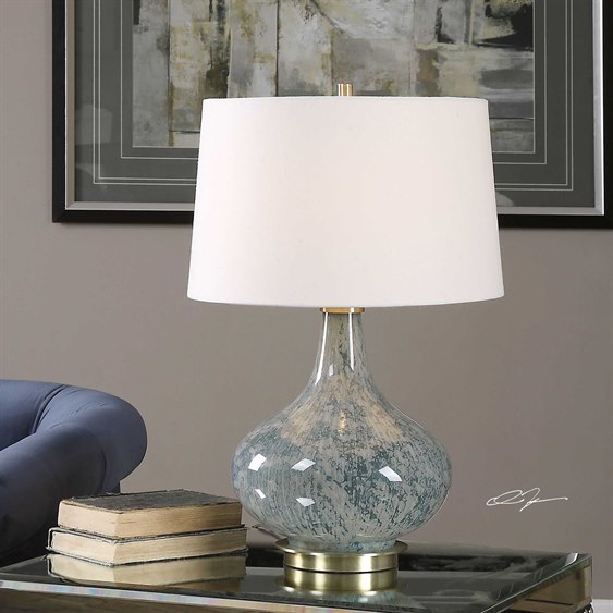 Uttermost Celinda Light Blue Gray Slightly Tapered Round Hardback Glass