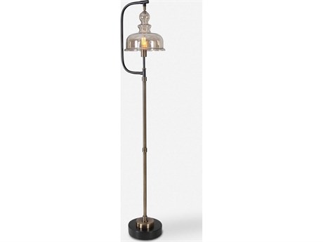 Uttermost Elieser Black Glass Floor Lamp