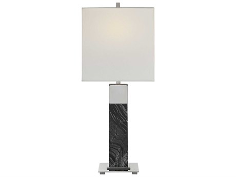 Uttermost Pilaster Natural Black Gray White Rectangle Hardback Buffet Lamp