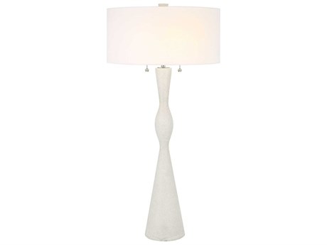 Uttermost Sharma Ivory Round Hardback Drum White Buffet Lamp