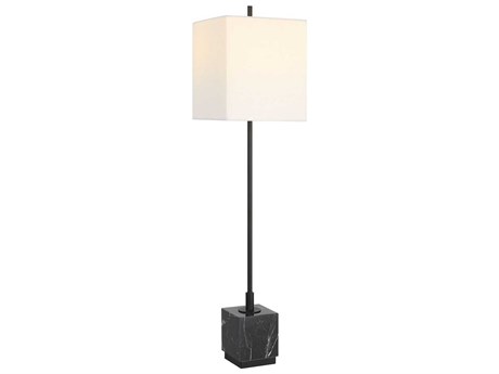 Uttermost Escort Satin Black Square Drum Shade Buffet Lamp