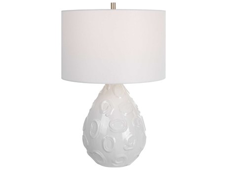 Uttermost Loop White Drum Hardback Rolled Edge Buffet Lamp