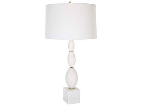 Uttermost Regalia White Round Hardback Shade Buffet Lamp