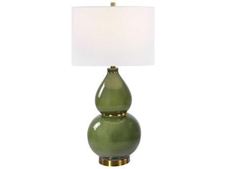 Uttermost Gourd Moss Green Round Hardback Buffet Lamp