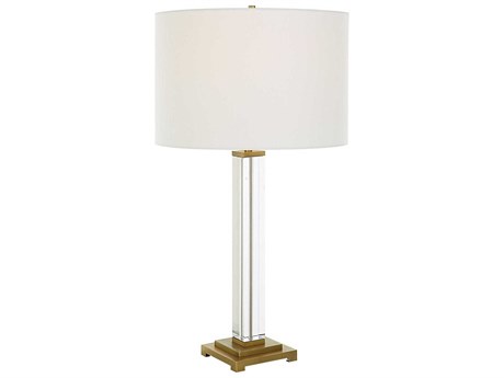 Uttermost Crystal Column Round Drum Hardback Clear Buffet Lamp
