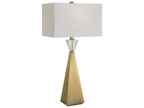 Uttermost Arete Antique Brass Rectangle Drum Shade Buffet Lamp