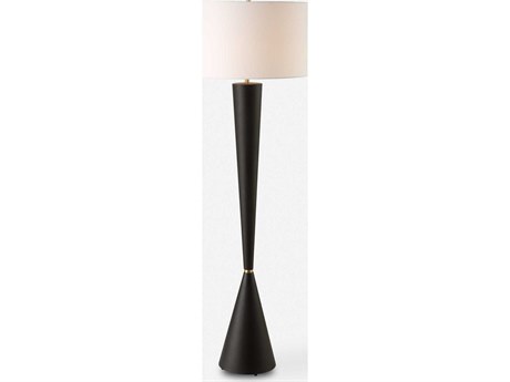 Uttermost Layla Textured Black Round Drum Hardback Floor Lamp
