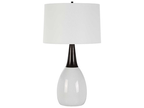 Uttermost Fralin White Round Hardback Buffet Lamp