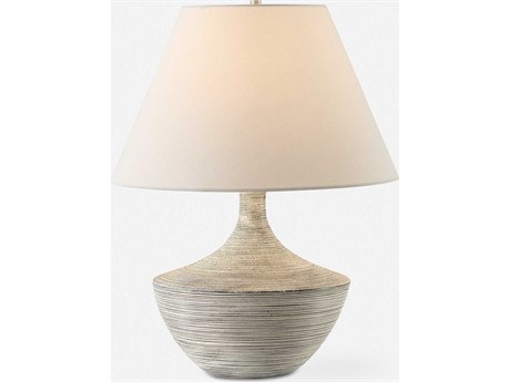 Uttermost Carafe Charcoal Round Hardback Gray Table Lamp