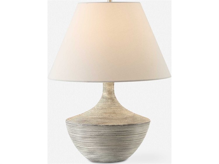 Photos - Floodlight / Street Light Uttermost Carafe Charcoal Round Hardback Gray Table Lamp 30371-1 