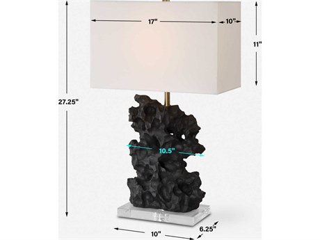 Uttermost Basalt Black Rectangle Drum Buffet Lamp