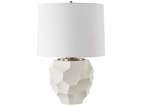 Uttermost On Edge Chalk White Round Hardback Buffet Lamp