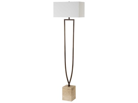 Uttermost Fork In The Road Warm Dark Bronze Rectangle Hardback Floor Lamp