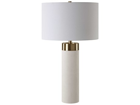 Uttermost Wessex White Brushed Brass Buffet Lamp