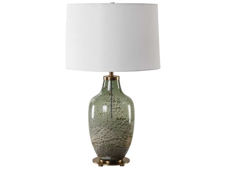 Uttermost Chianti Olive Green Round Hardback Buffet Lamp
