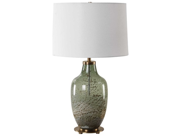 Photos - Floodlight / Street Light Uttermost Chianti Olive Green Round Hardback Buffet Lamp 30418-1 