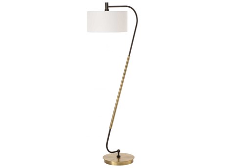 Uttermost Irwin Antique Brass Rustic Dark Bronze Floor Lamp
