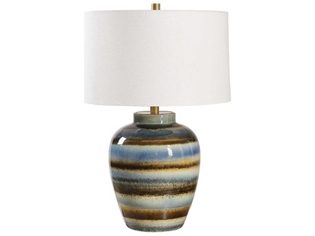 Uttermost Judarn Blue Rust Brown Buffet Lamp