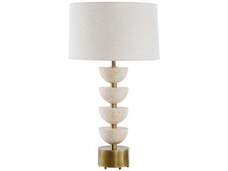 Uttermost Hemisphere Travertine Off White Buffet Lamp