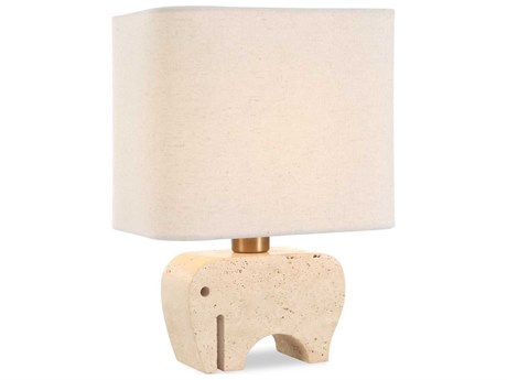 Uttermost Tusk Beige Rectangle Round Hardback Off White Table Lamp