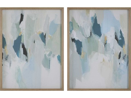 Uttermost Seabreeze Abstract Canvas Wall Art Set of 2