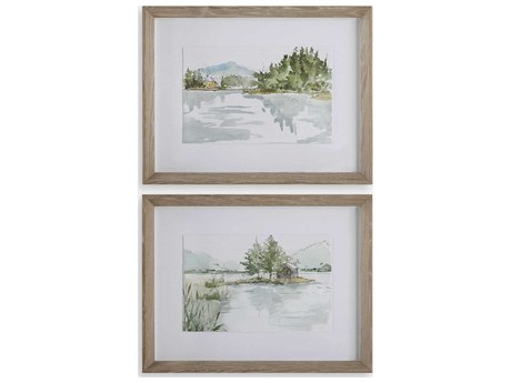 Uttermost Serene Lake Framed Prints Set of 2