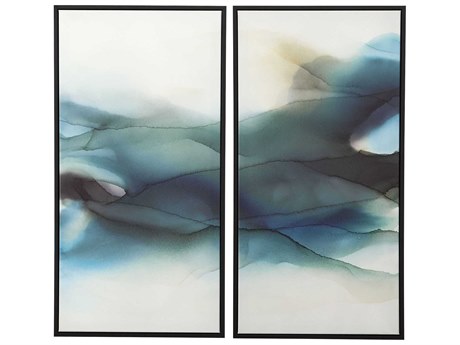 Uttermost September Desert Modern Watercolor Canvas Wall Art Set of 2