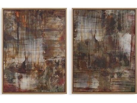 Uttermost Molten Patina Framed Canvases Set of 2