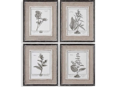 Uttermost Casual Grey Study Framed Wall Art Set of 4