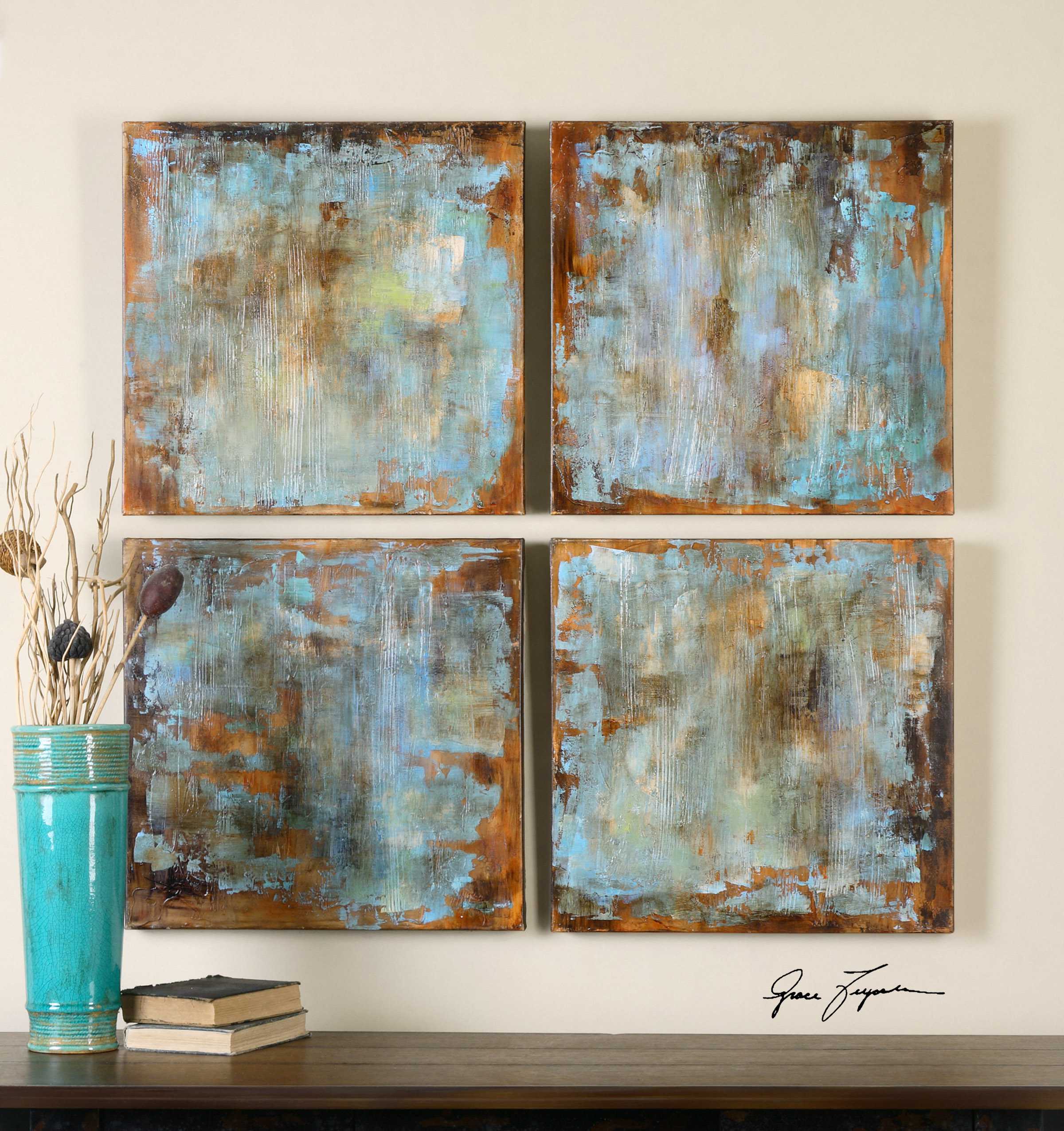 Uttermost Accent Tiles Modern Wall Art (4 Piece Set) UT35310