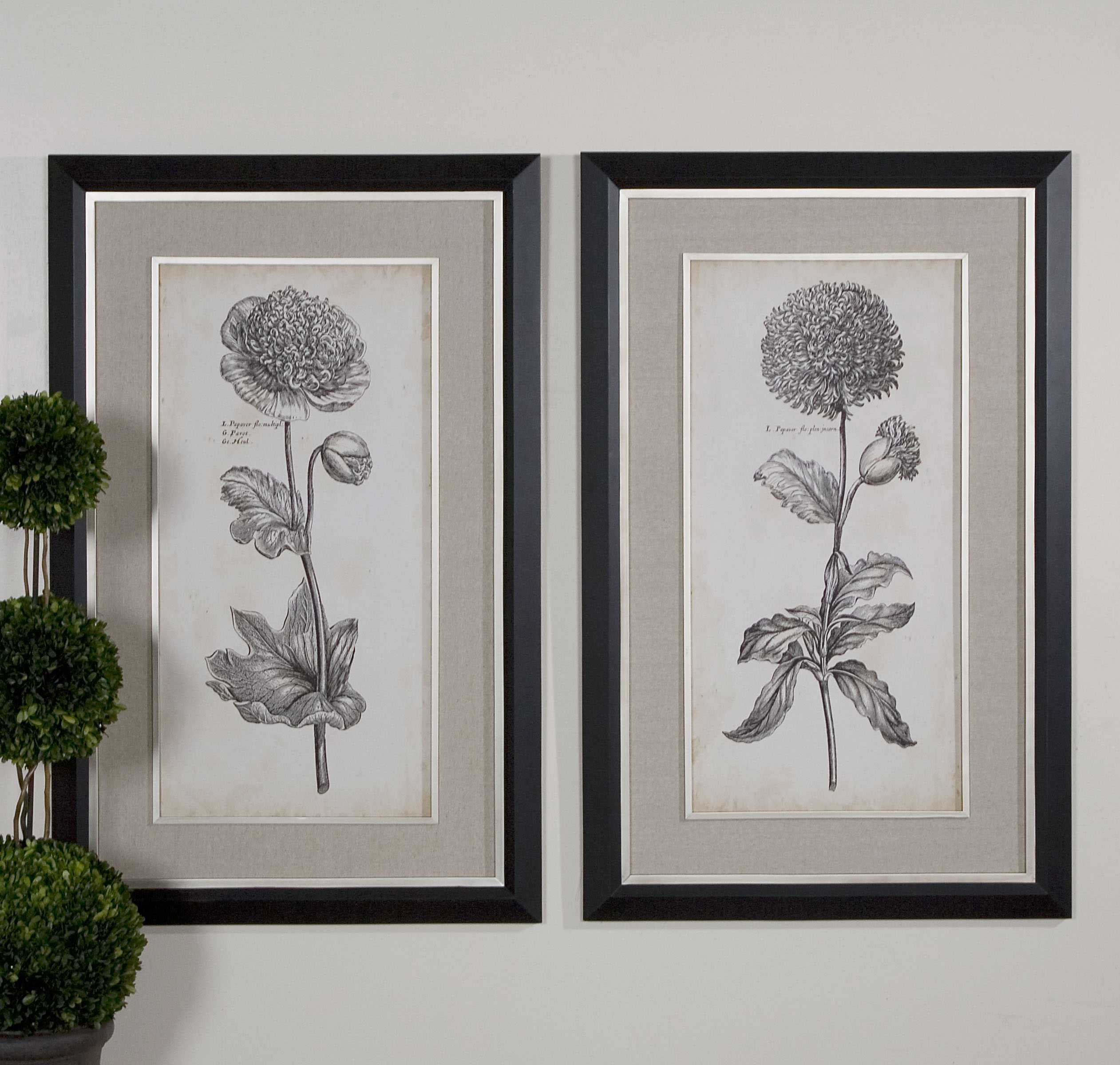 Uttermost Singular Beauty Floral Wall Art (2 Piece Set) UT41362