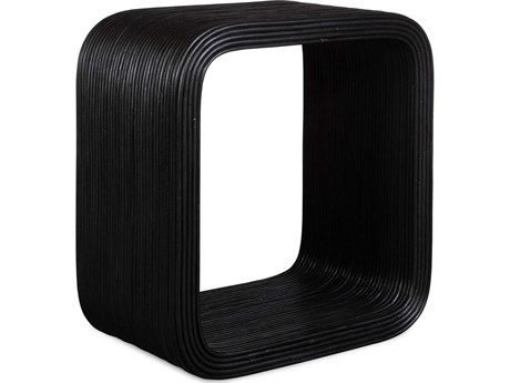 Uttermost Compton Rectangular Rattan Black End Table