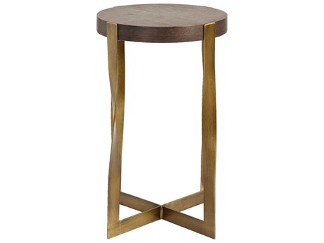 Uttermost Drew Round Wood Dark Chocolate End Table